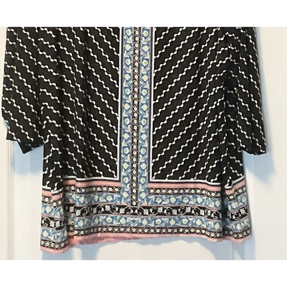 JM Collection Women's Plus Size Jacquard 3/4-Sleeve Top Size 2X, Black NWT - Picture 6 of 9